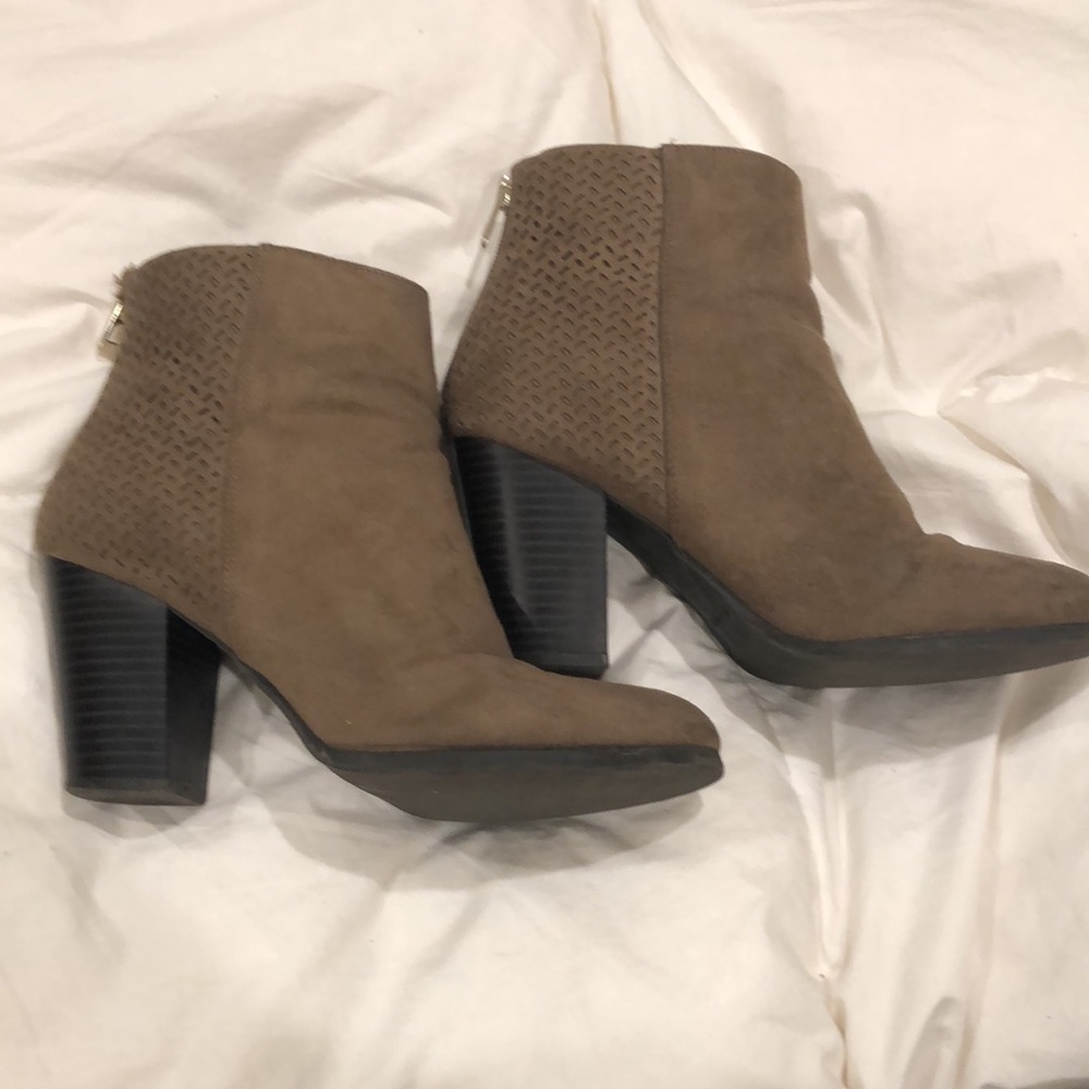 Tan heel booties